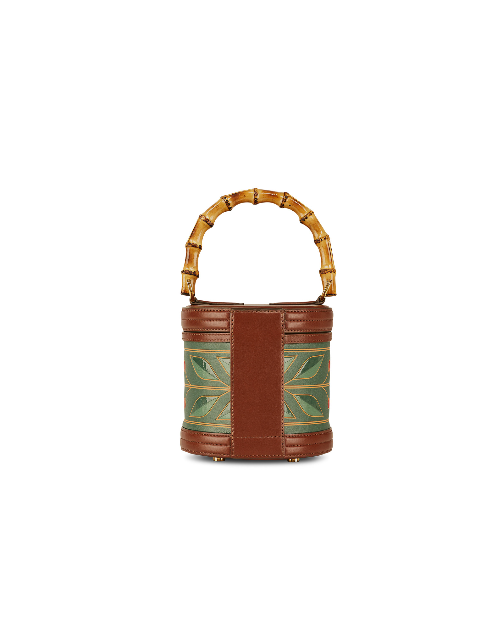 Brown Leather Laurel Round Bag - 3