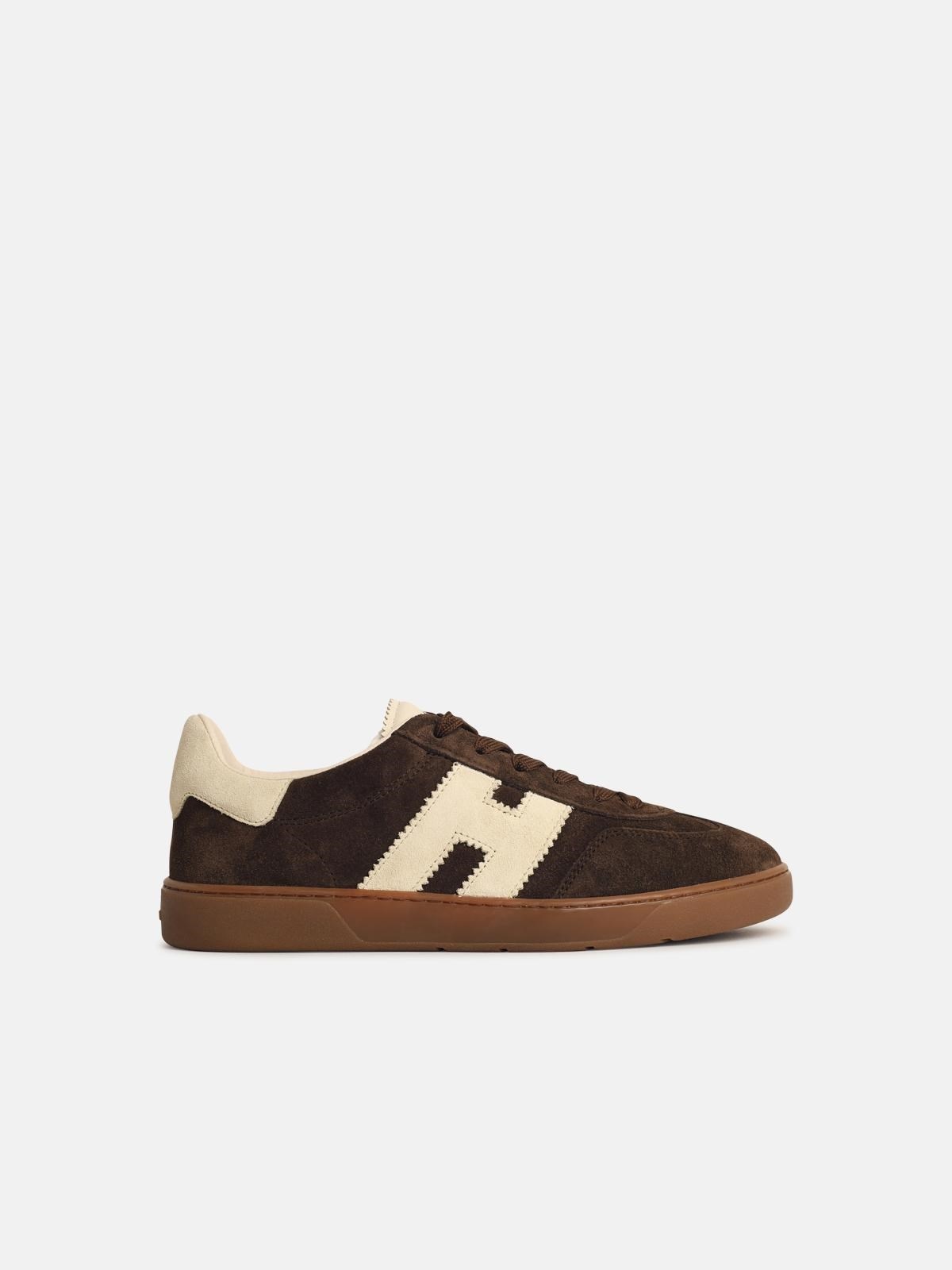 'COOL' BROWN SUEDE SNEAKERS - 1