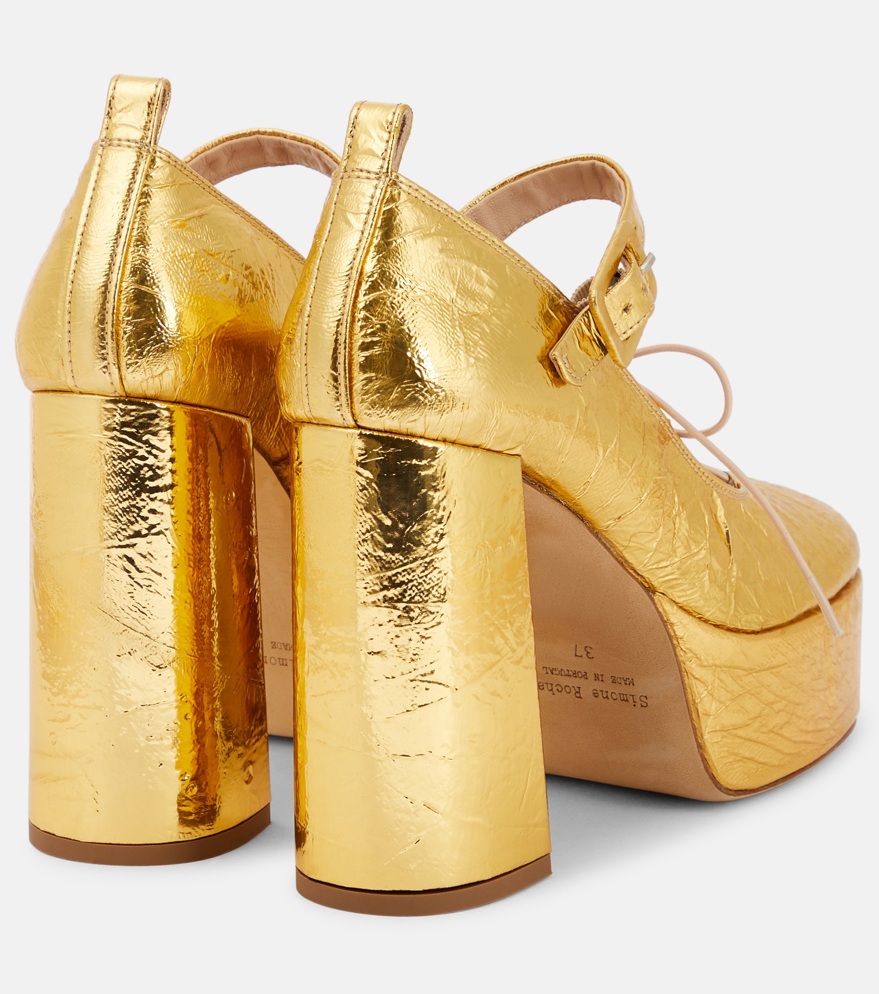 Leather ballerina platform pumps - 3