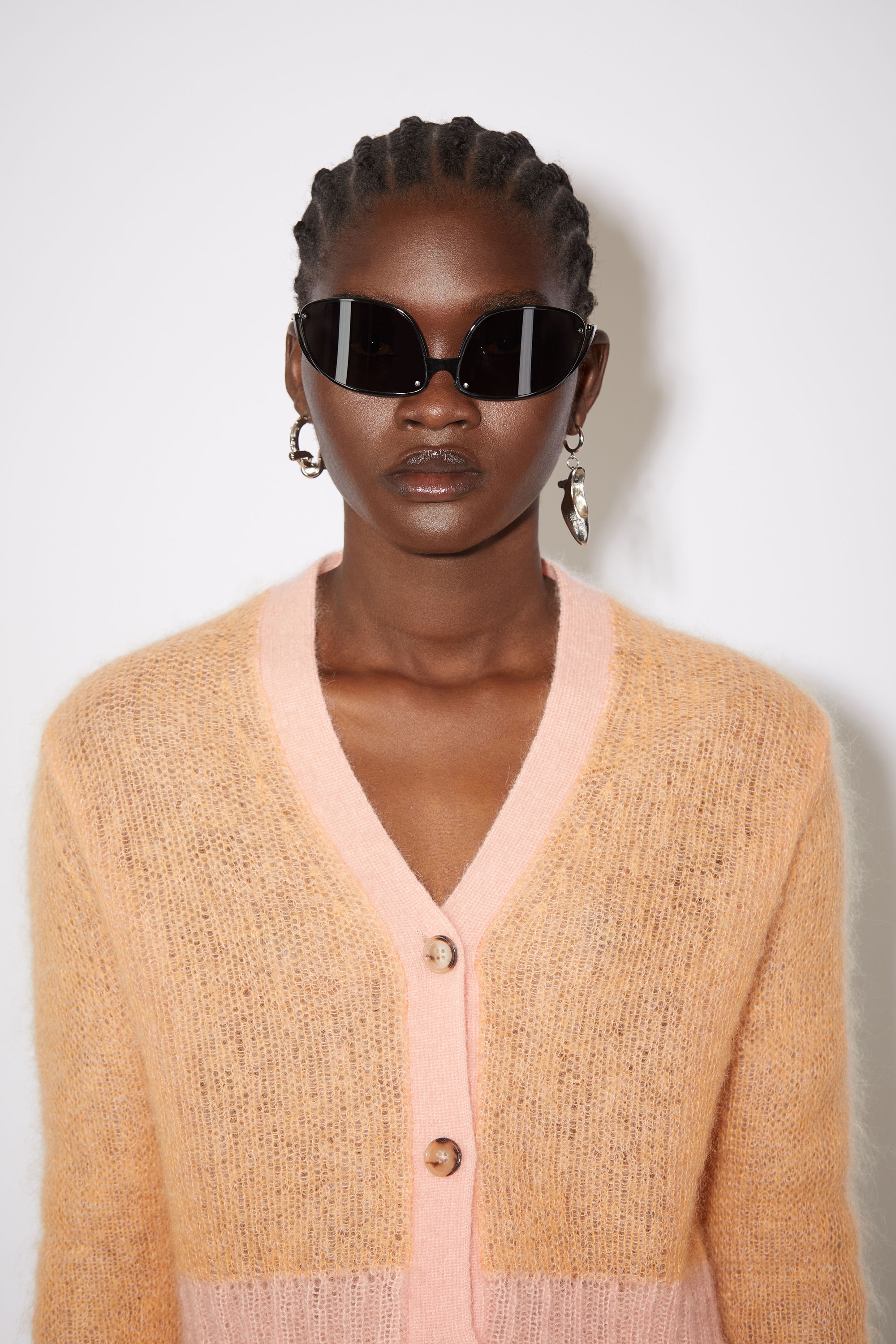 Cropped cardigan - Apricot orange - 5