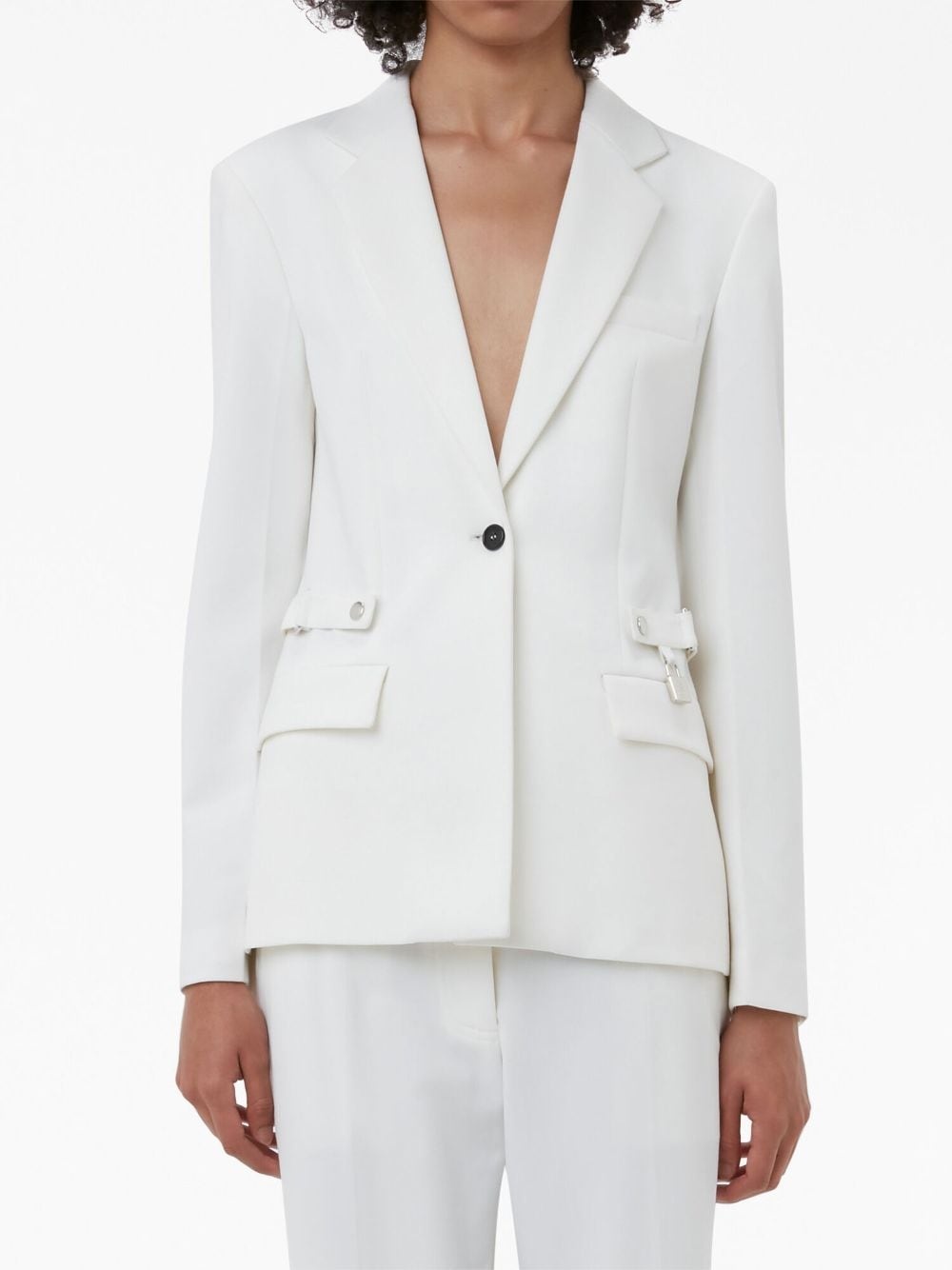 notched-lapels button-fastening blazer - 2