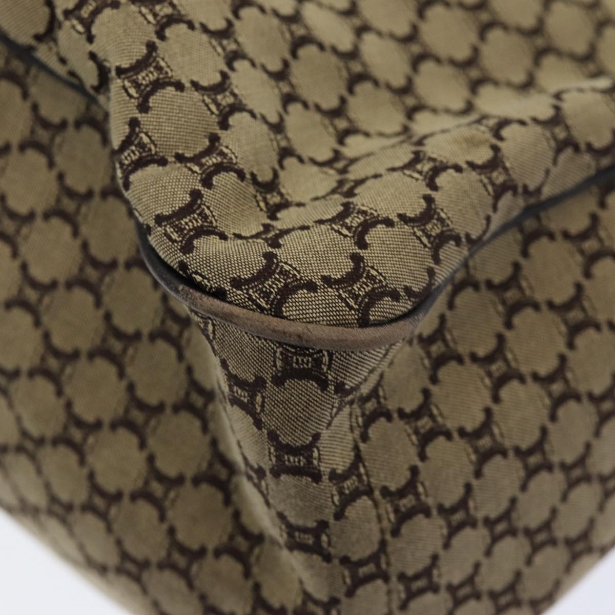 CELINE Macadam Canvas Hand Bag Beige Gold - 16