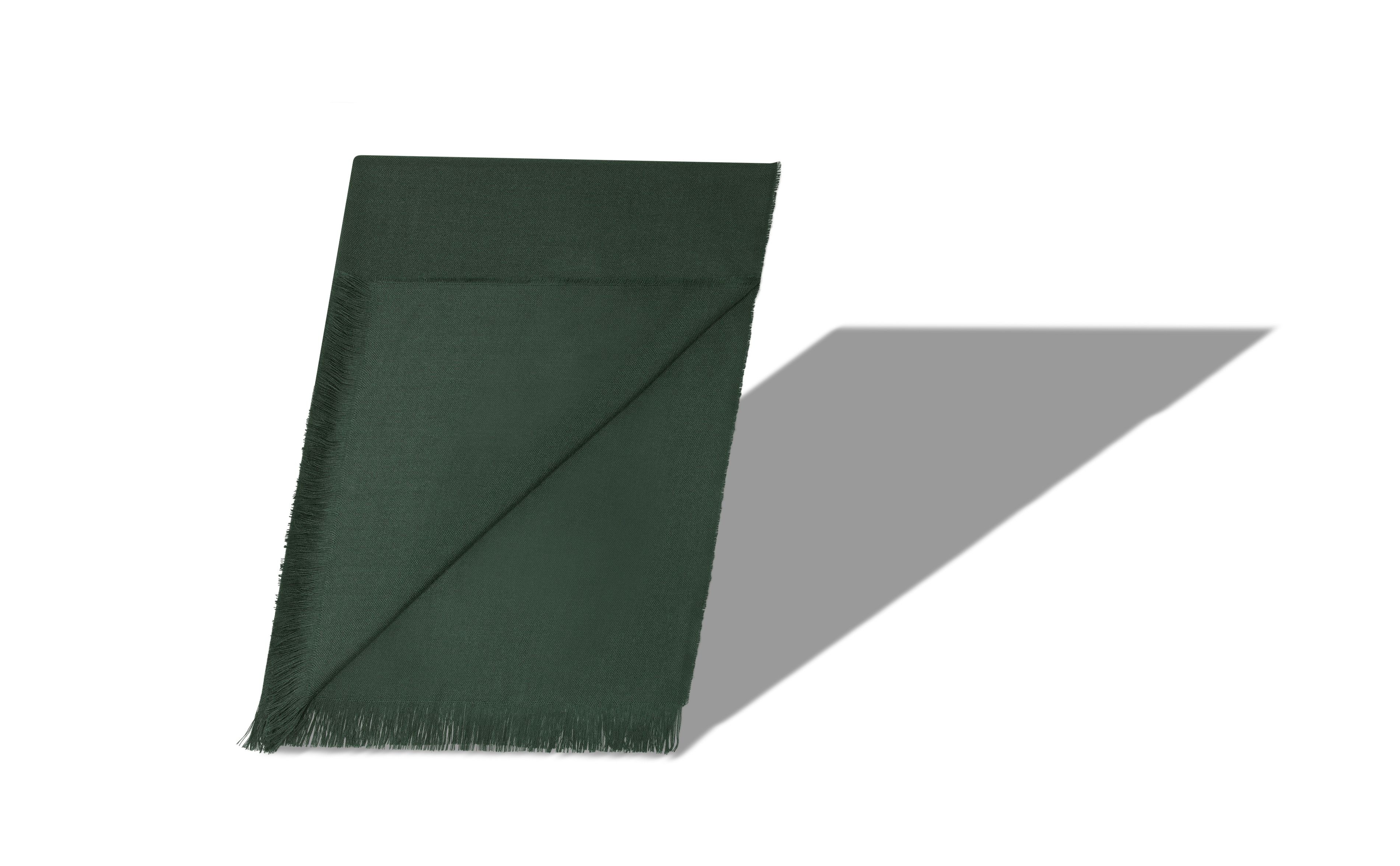 Dark Green Fine Cashmere Scarf - 2