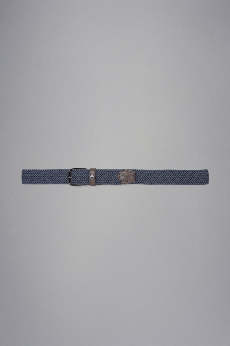 LEATHER TRIMMED WOVEN ELASTIC BELT 3