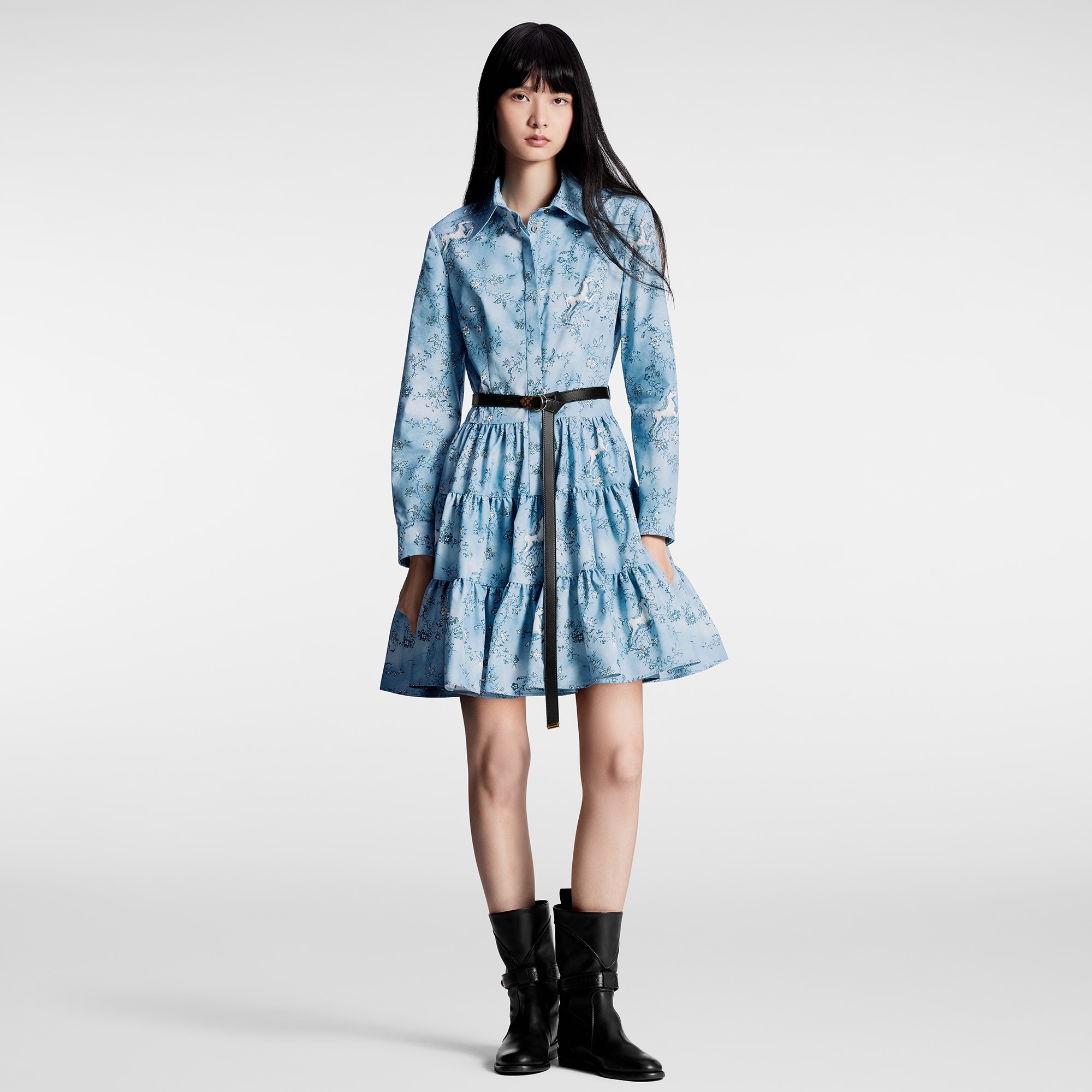 Unicorn Print Belted Shirt Dress - 3