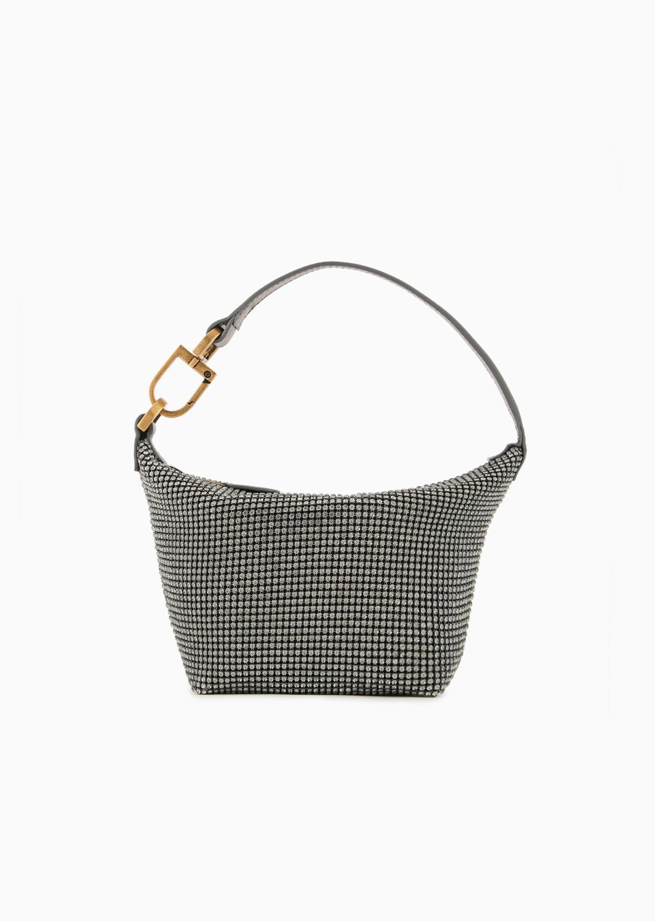La Prima Soft mini handbag in metallic knit with rhinestones - 1