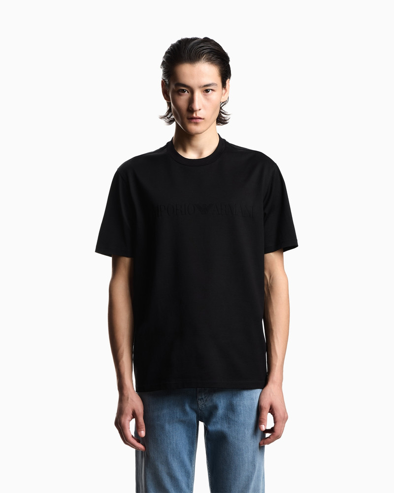 EMPORIO ARMANI JERSEY T-SHIRT WITH MATCHING INTARSIA LOGO outlook