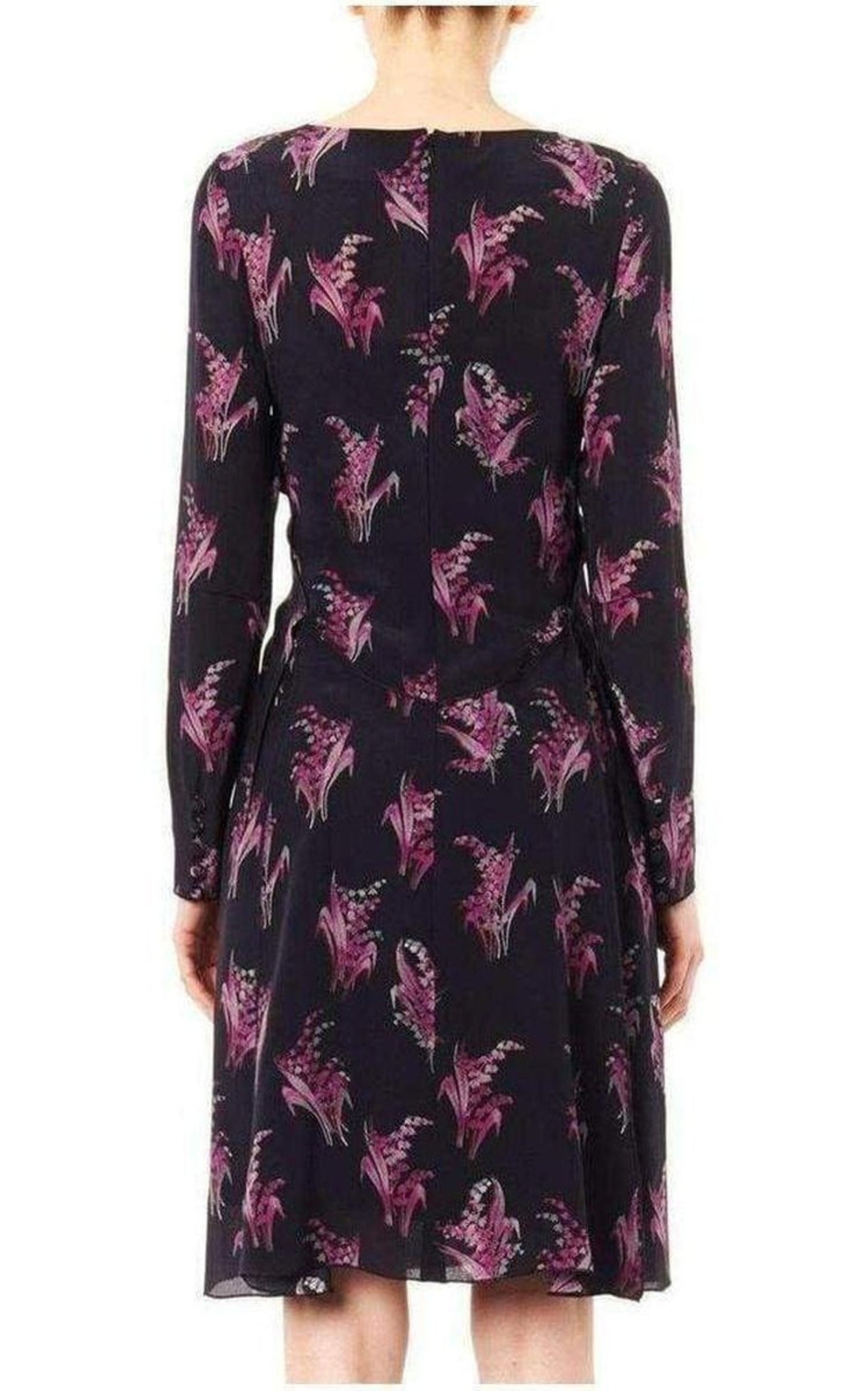 Floral Print Silk Dress - 4