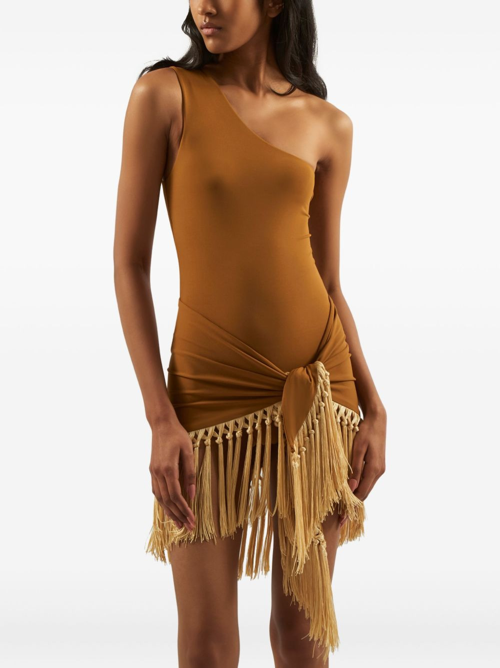 Yacare one-shoulder fringed swimsuit - 3