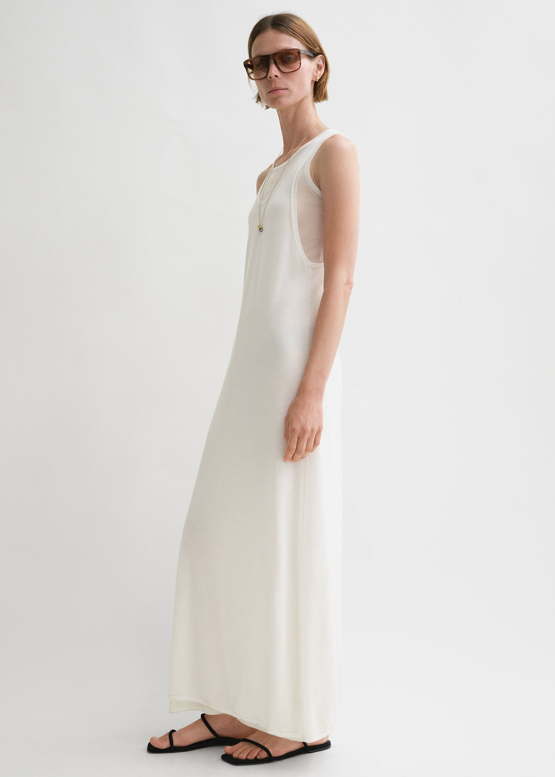 Layered knit tank dress talc 3