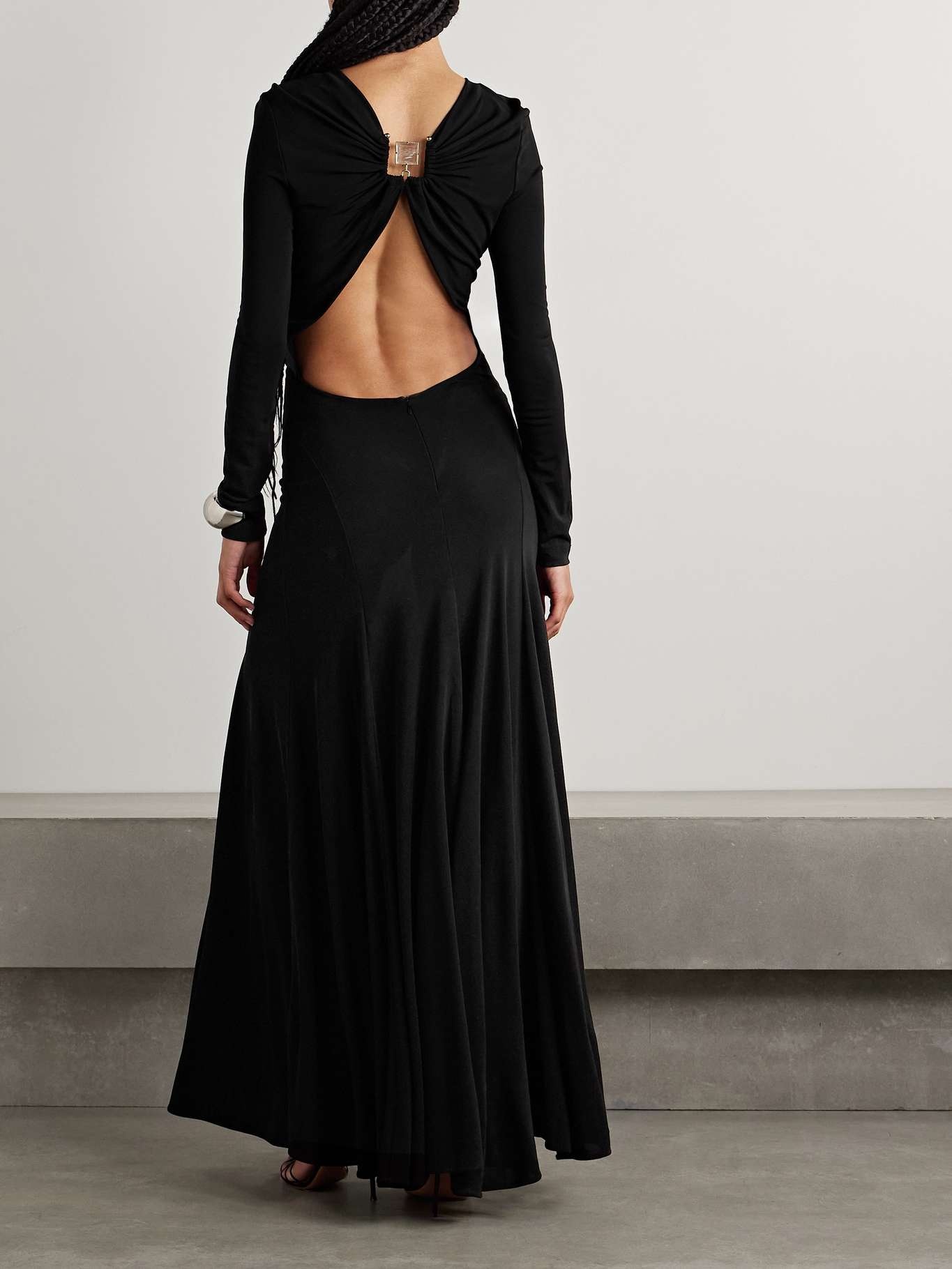 Maico embellished open-back stretch-jersey gown Black - 3