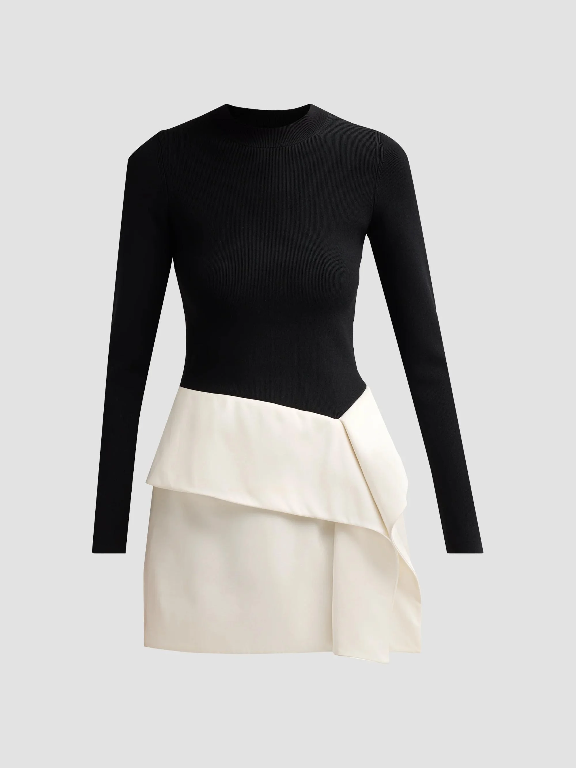 Women's Noel Colorblocked Long-Sleeve Mini Dress - Black Multi - 1