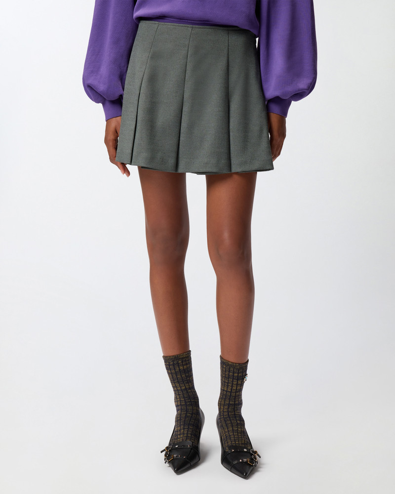 PLEATED WOOL-BLEND MINI SKIRT 3