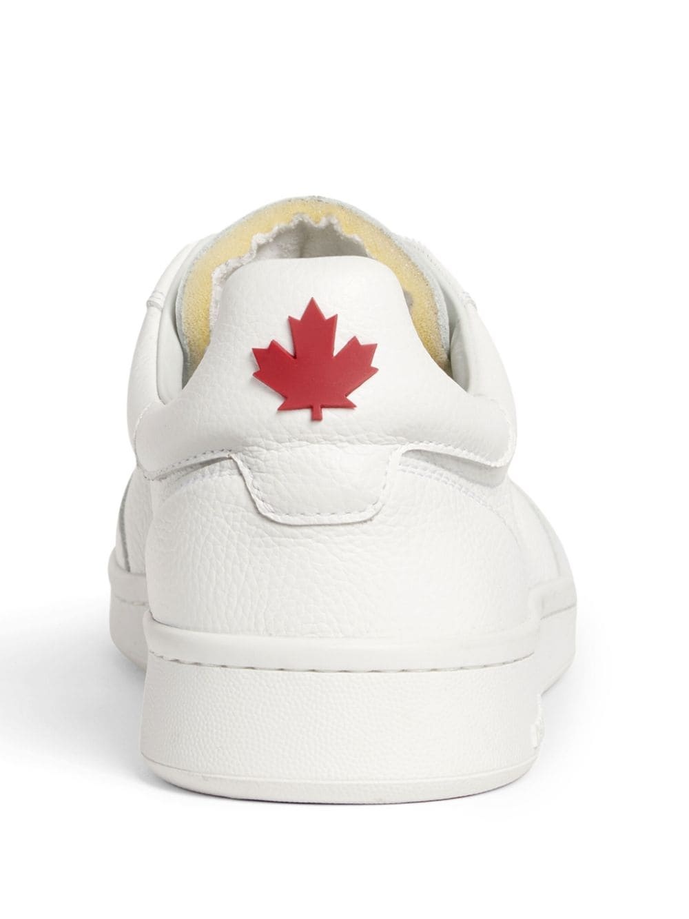 logo-tag leather sneakers - 3
