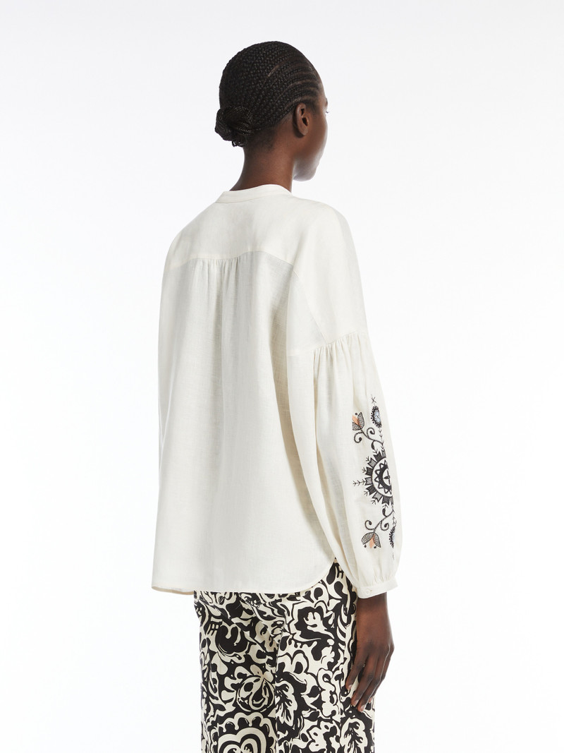 ILEX Linen mandarin collar shirt 4