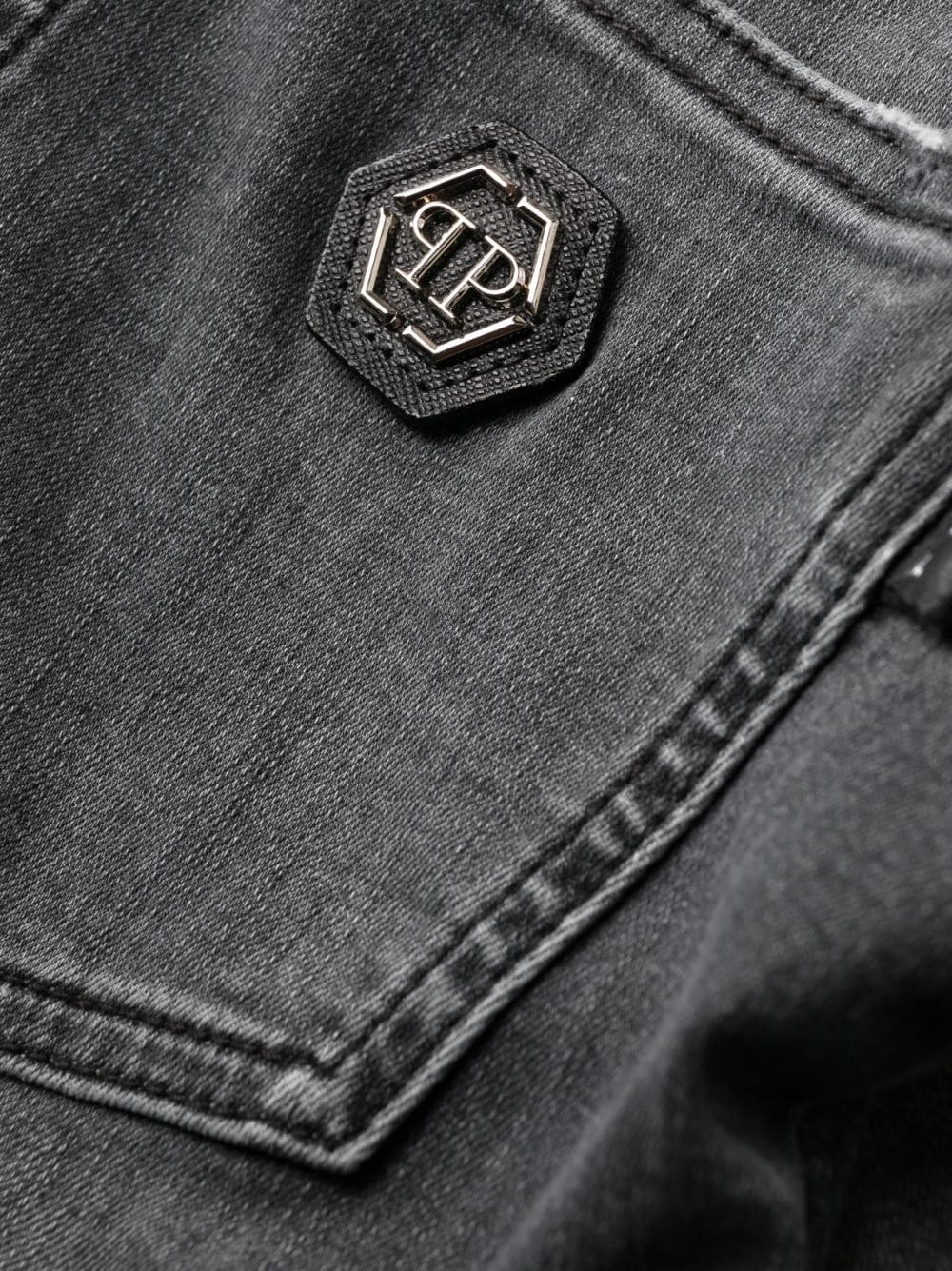 high-waisted denim jeggings - 6