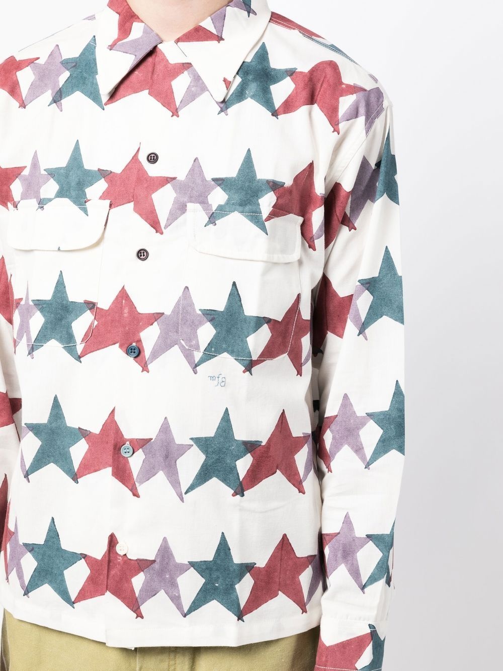 star-print button-up shirt - 5