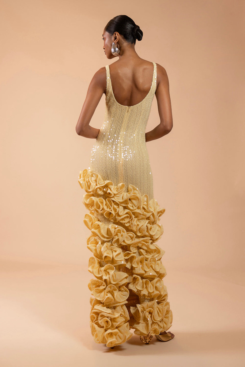 IARA CROCHET RUFFLE MAXI DRESS (RUNWAY) 5