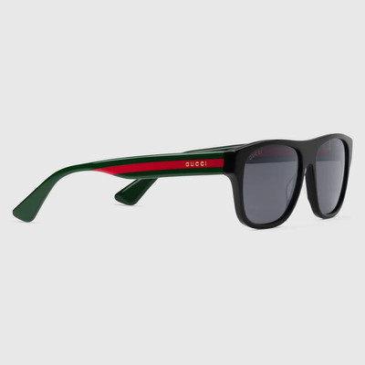 GUCCI Rectangular-frame acetate sunglasses outlook