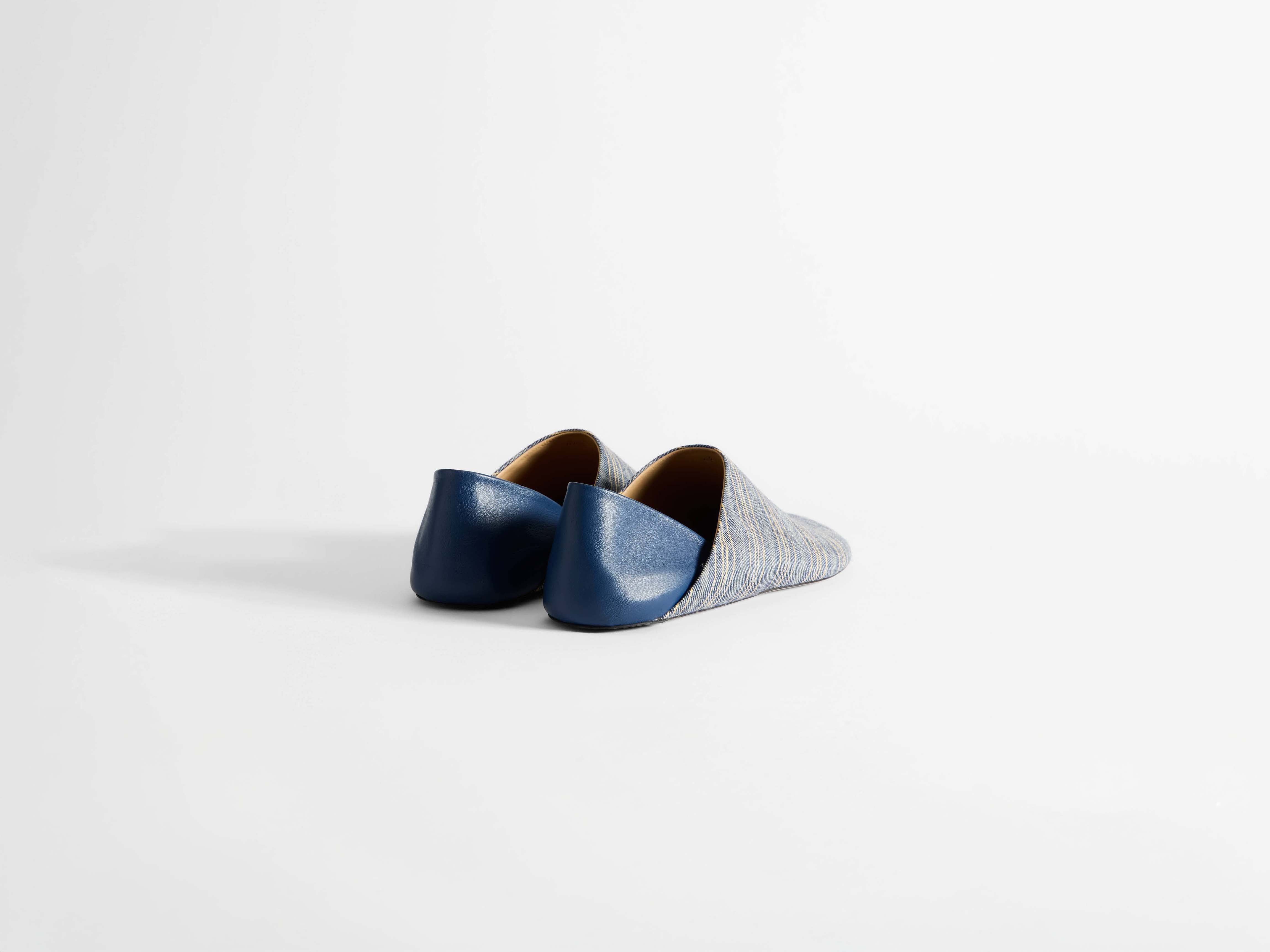 MENS SLIPPER MULES IN NAVY & OFF WHITE - 3