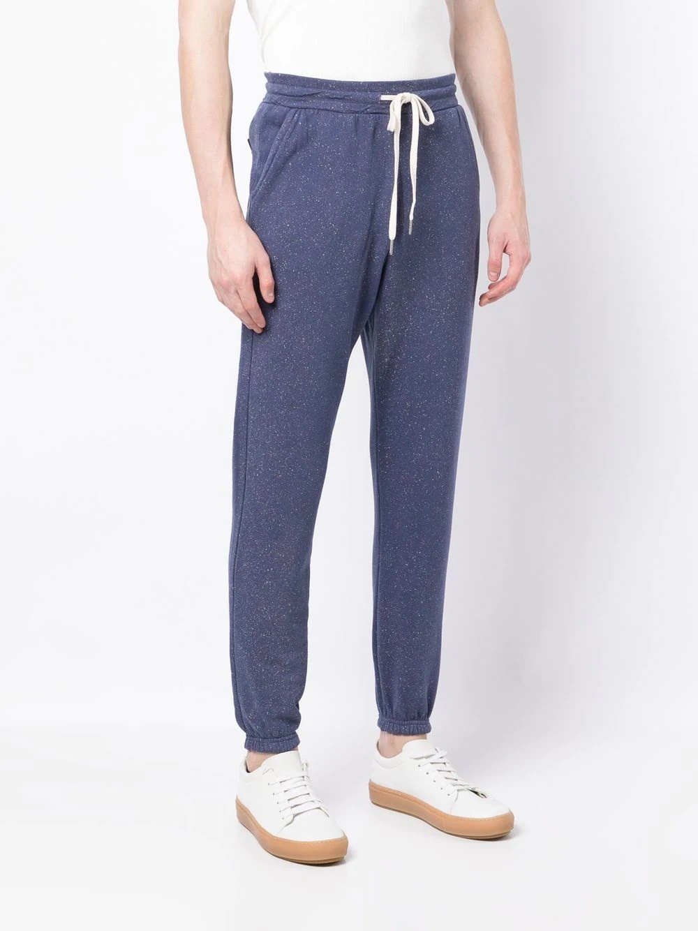 slim-cut speckled track pants - 3