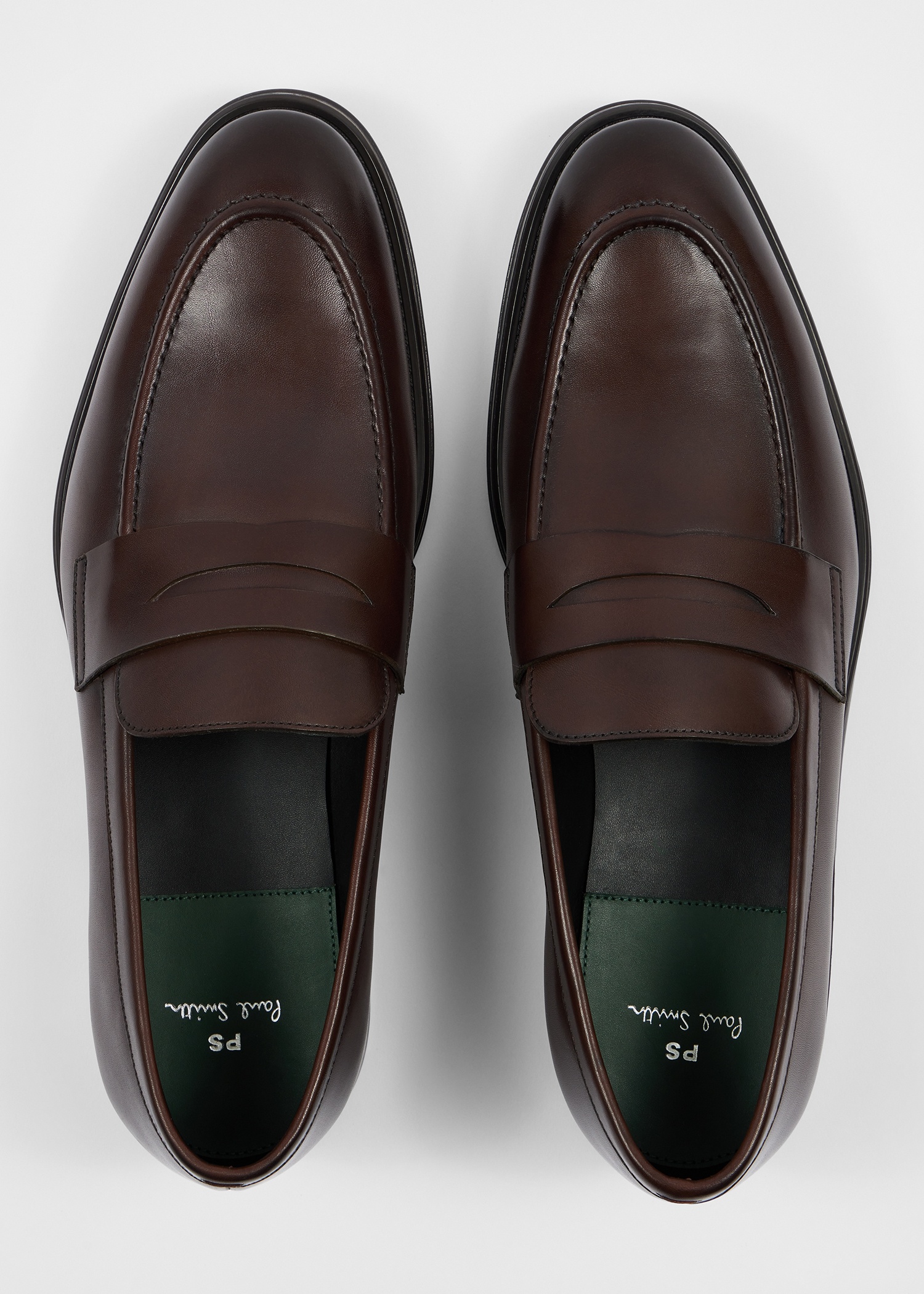 Dark Brown Leather 'Pierce' Loafers - 3