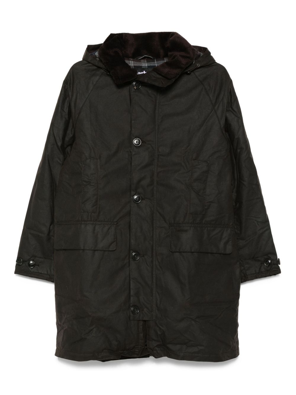 corduroy-collar coat - 1