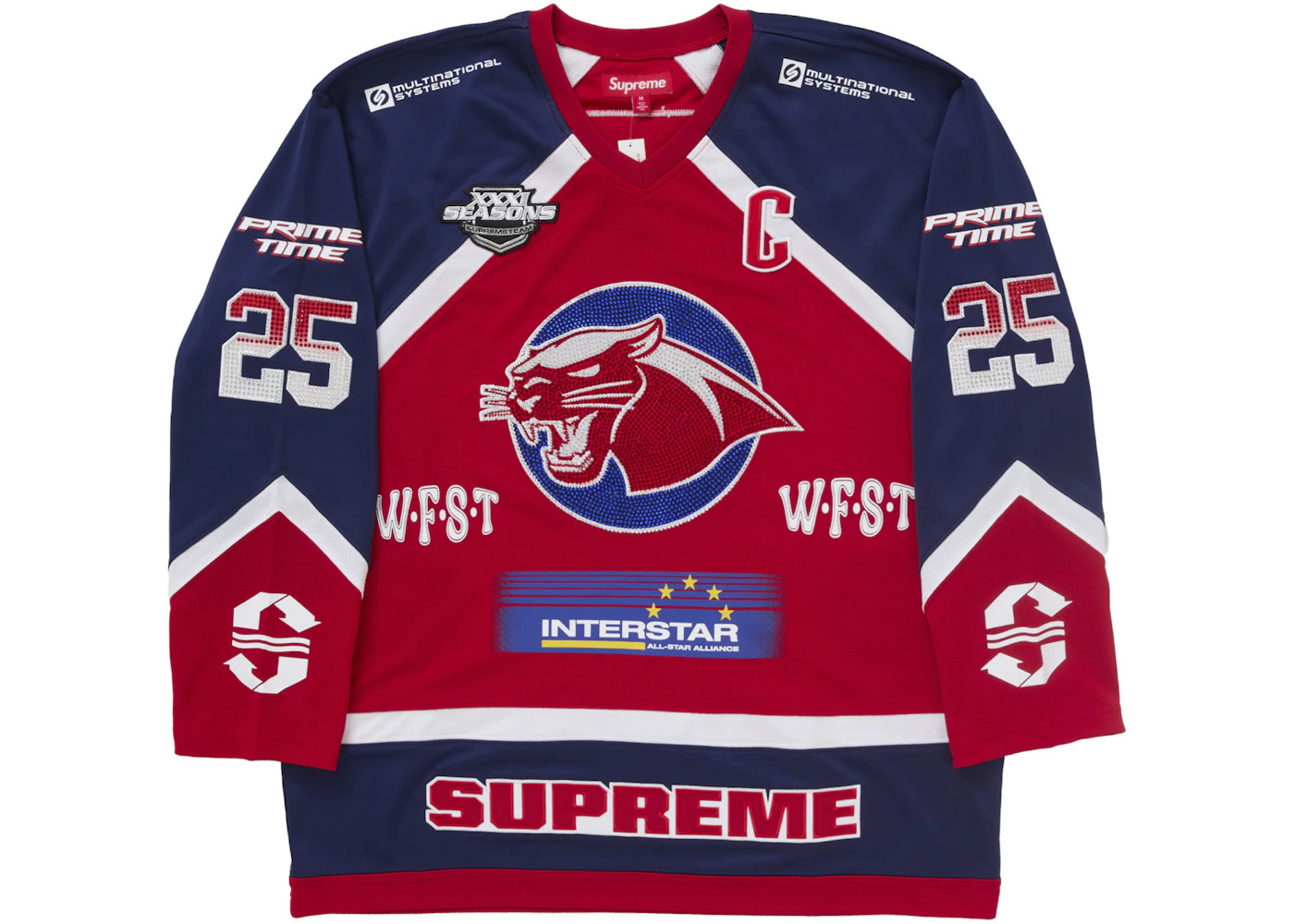Supreme Rhinestone Hockey Jersey Red - 1