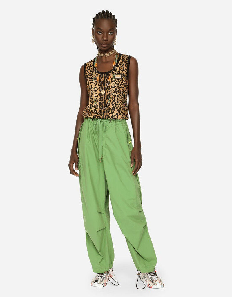 Leopard-print jersey tank top 3