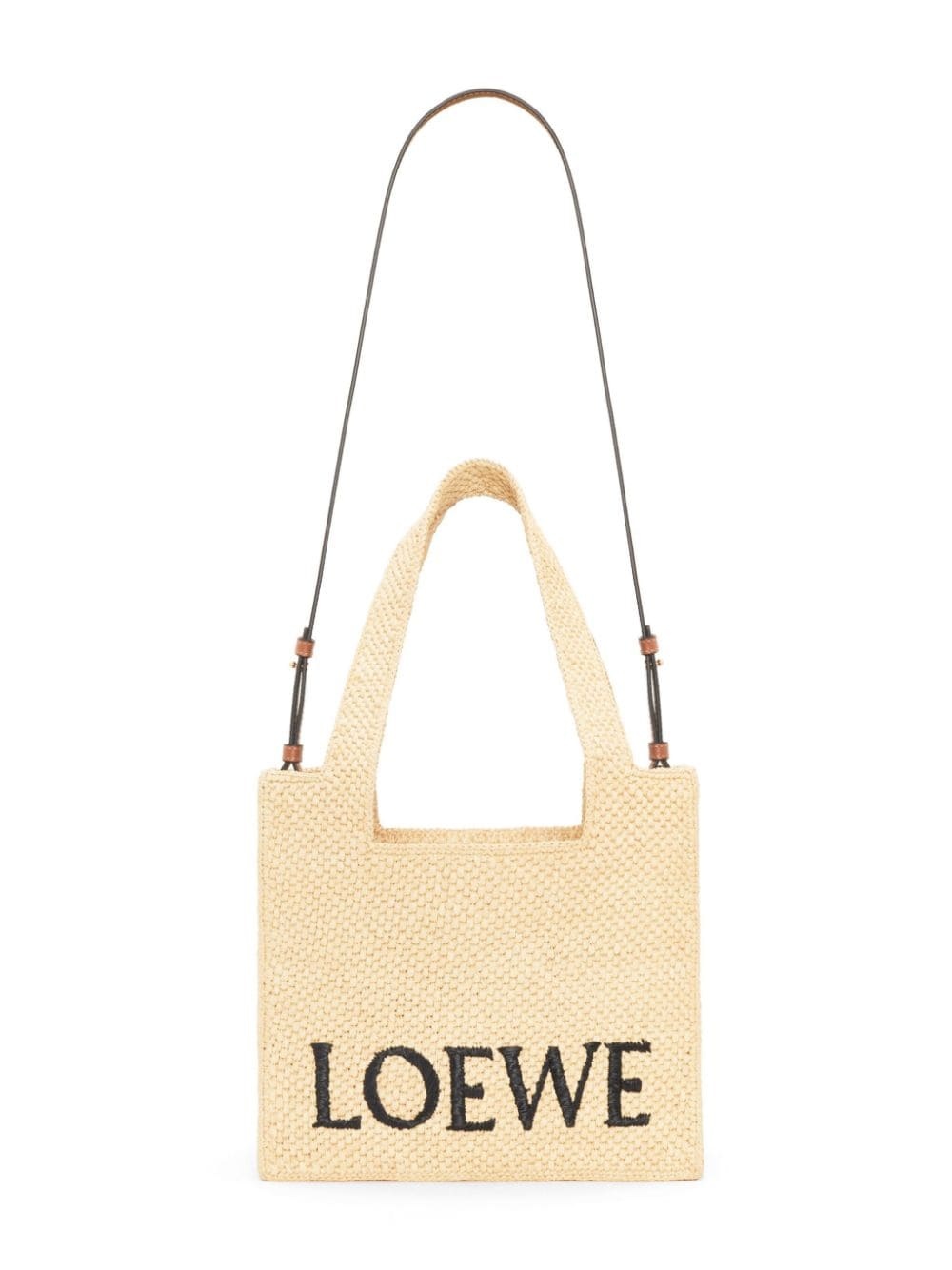 Medium LOEWE Font Tote in raffia - 7