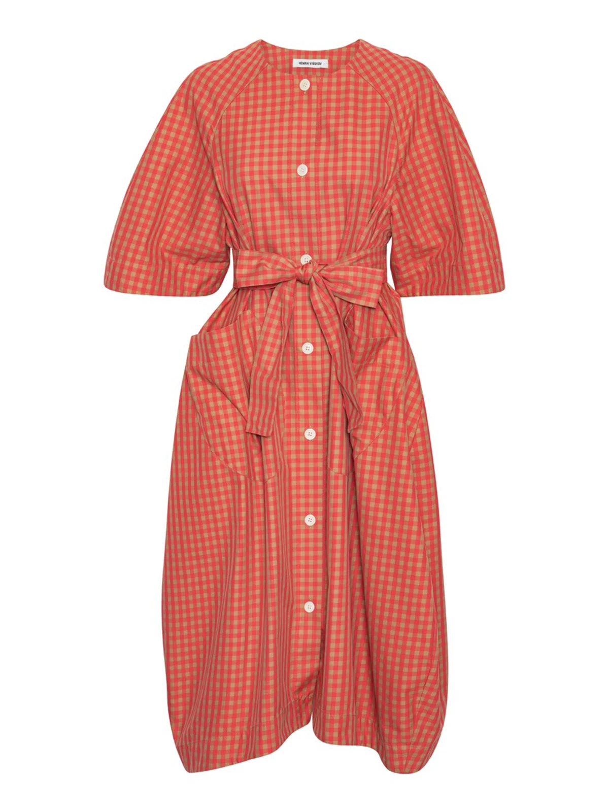 ONE DRESS - RED BEIGE CHECKS - 1