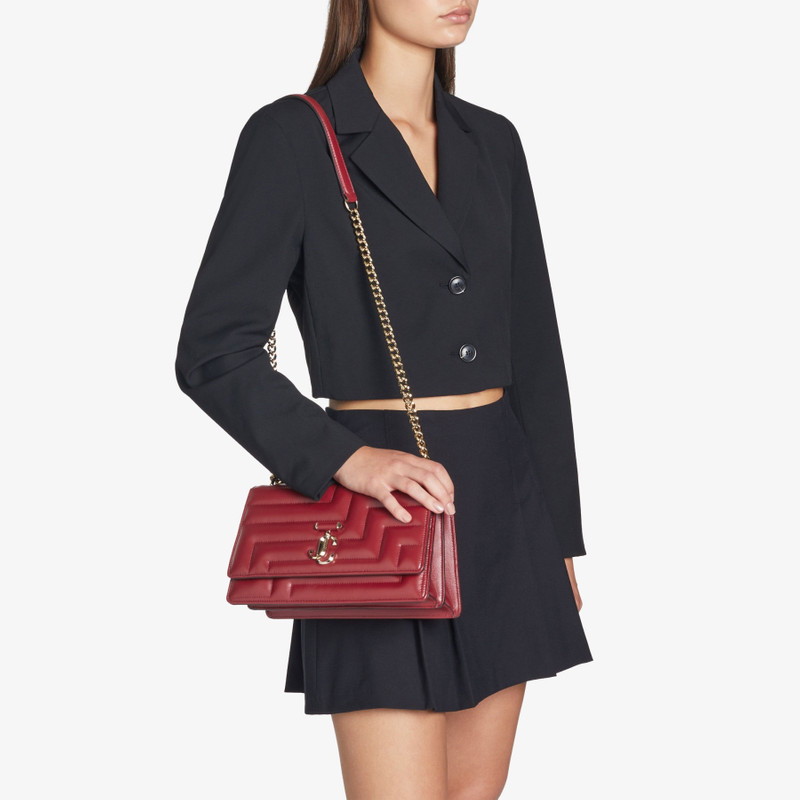 JIMMY CHOO Avenue Shoulder
Cranberry Avenue Nappa Leather Shoulder Bag with JC Emblem outlook