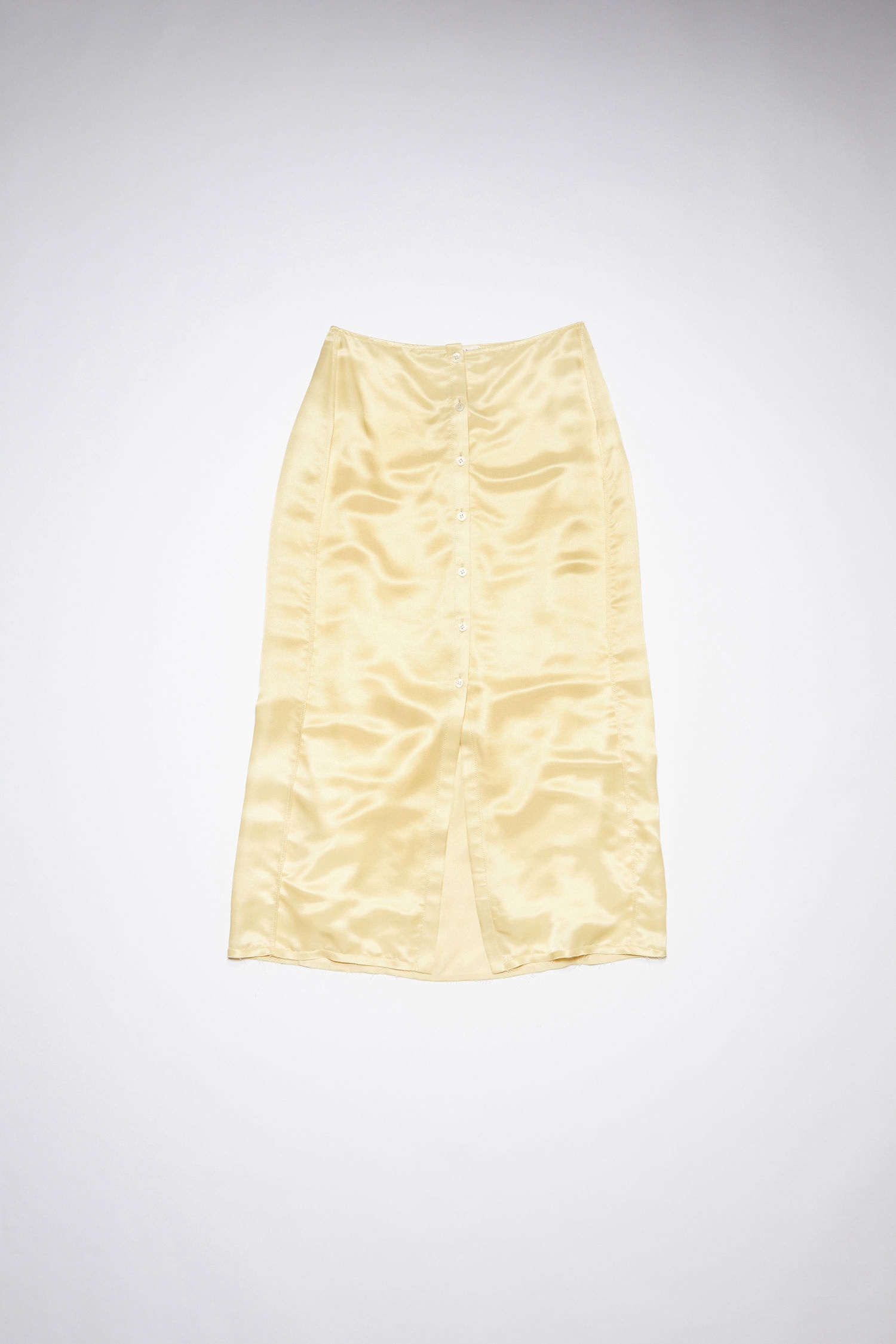 Light satin skirt - Straw yellow - 5