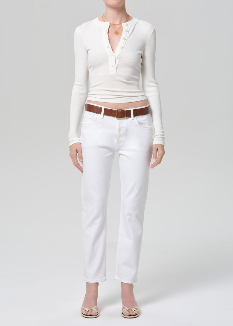 Emerson Slim Boyfriend 27" In Soft White - 1