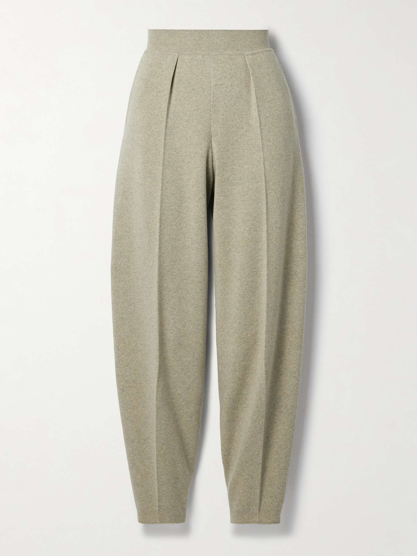 Pleated tapered cashmere pants - 1