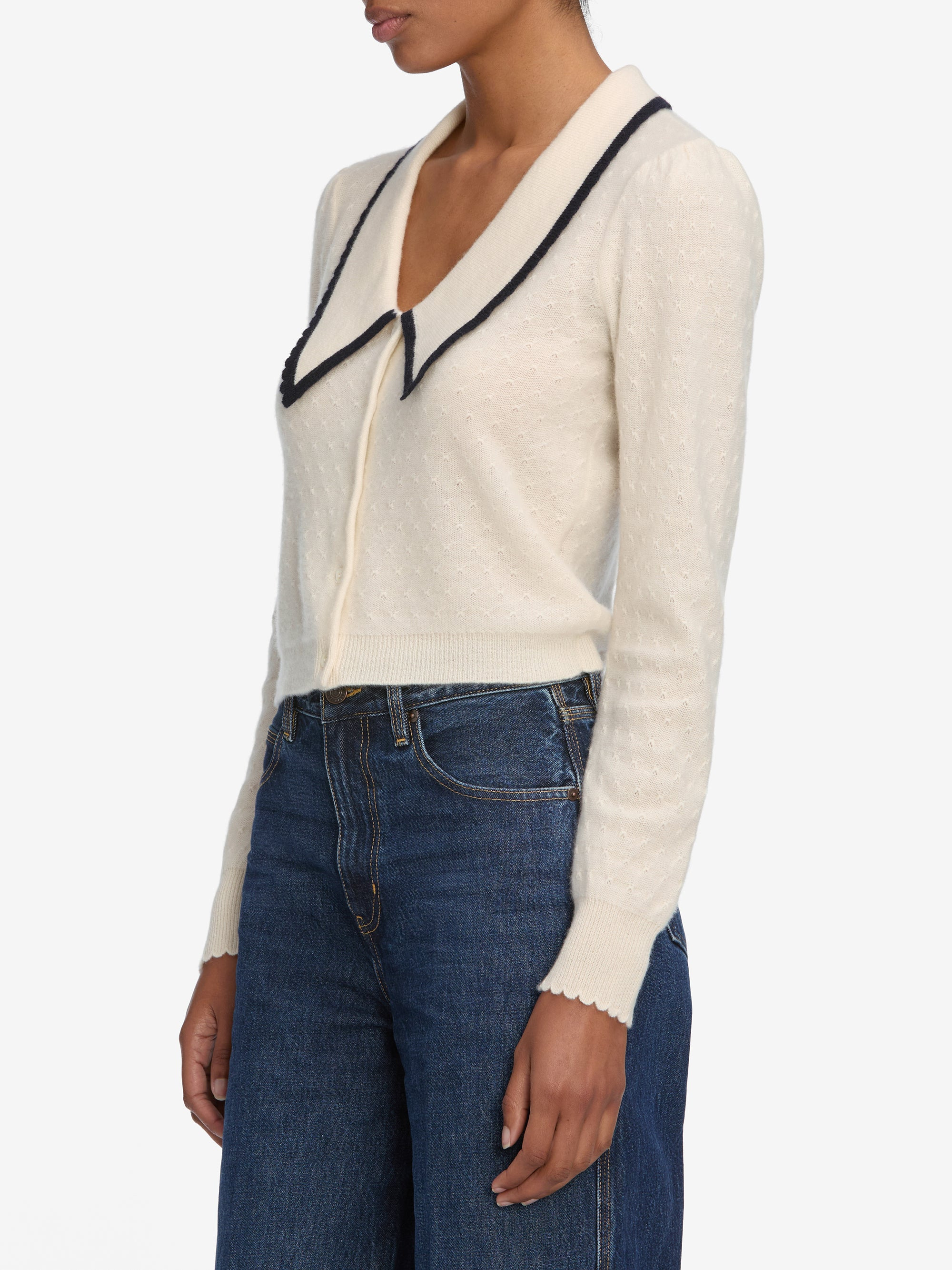 Cashmere Sailor Sweater in Cream Multi - 5