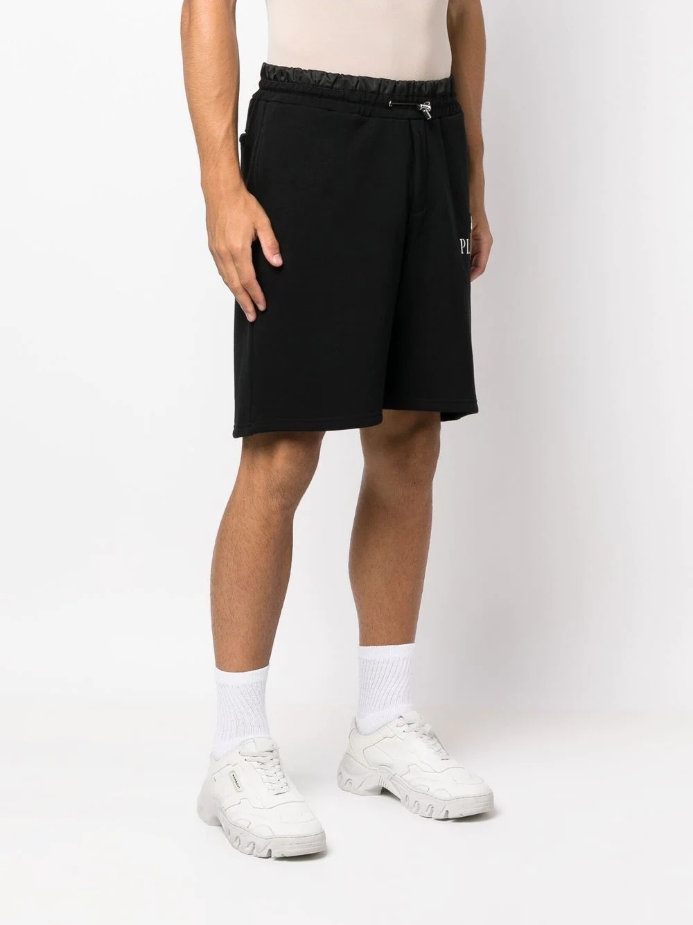 logo-patch drawstring track shorts - 3