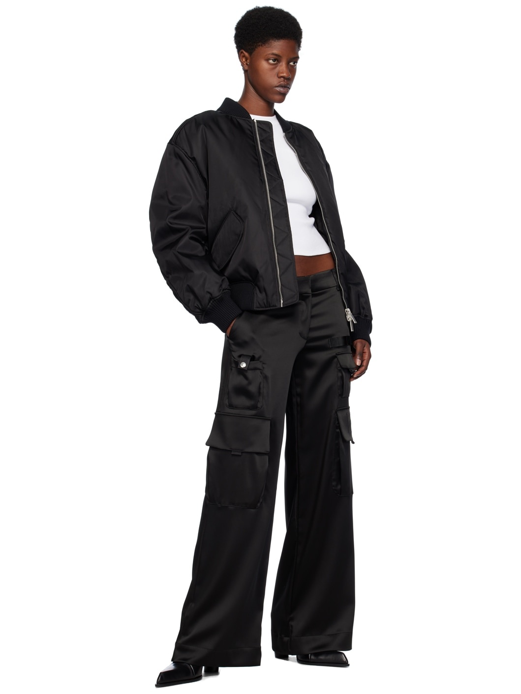 Black Ny Gab Bomber Jacket - 4