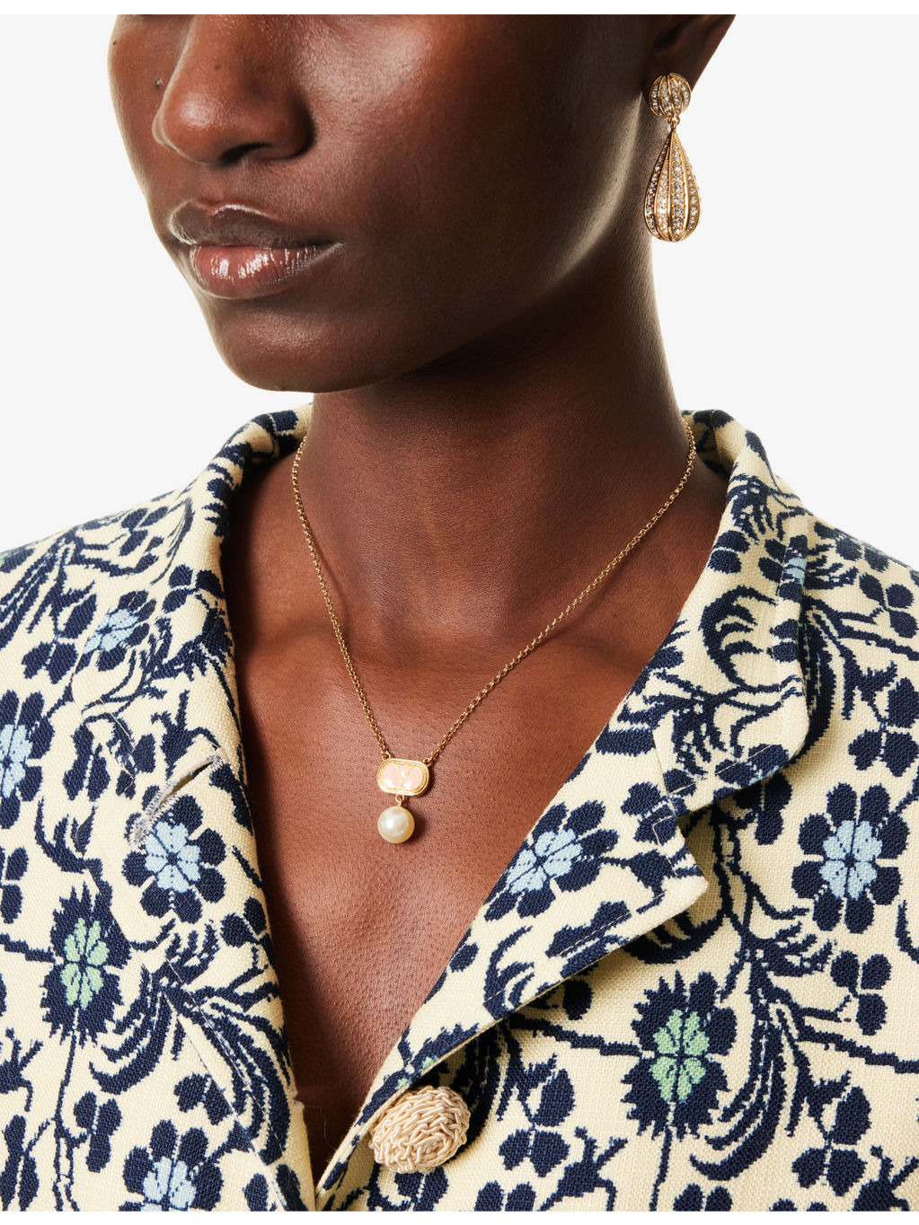 Ovalette Metal and Swarovski® Pearl Necklace - 2