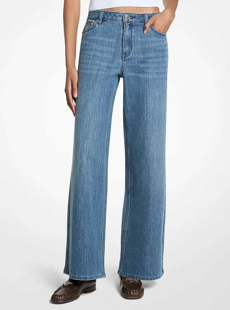 Relaxed Wide-Leg Denim Jeans - 1