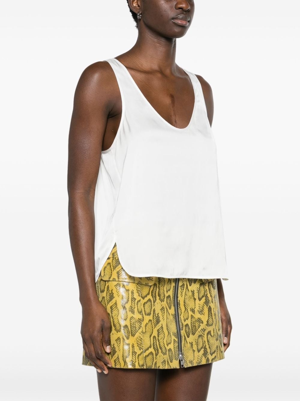 scoop-neck satin tank top - 3