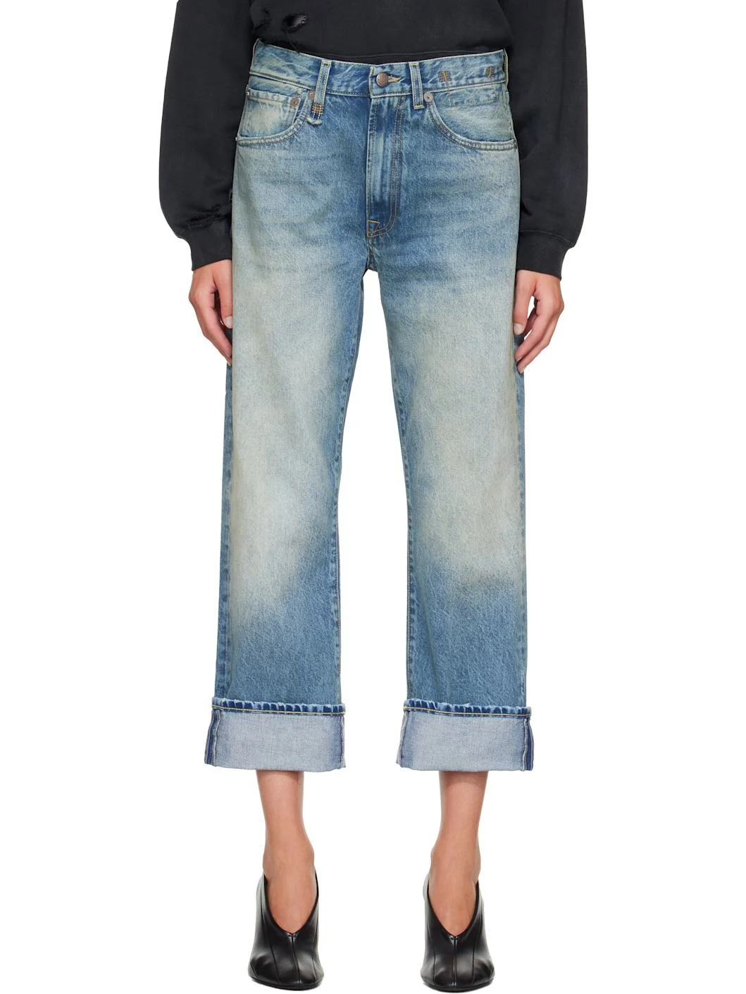 Blue Cuffed X-Boyfriend Jeans - 1
