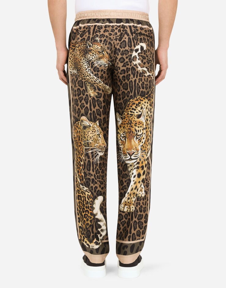 Silk pajama pants with leopard print - 2