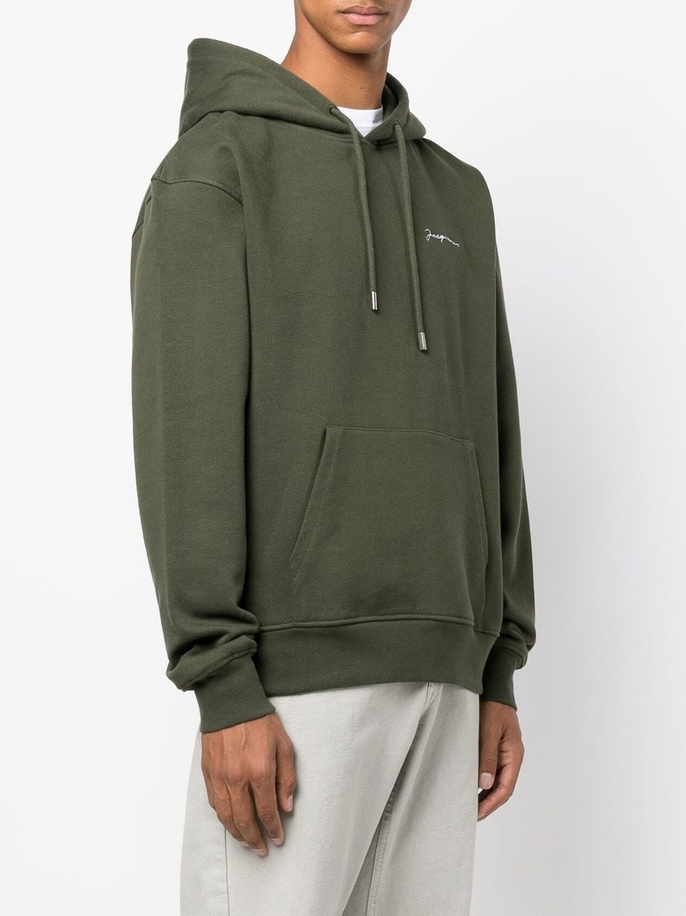 logo-embroidered drawstring hoodie - 4