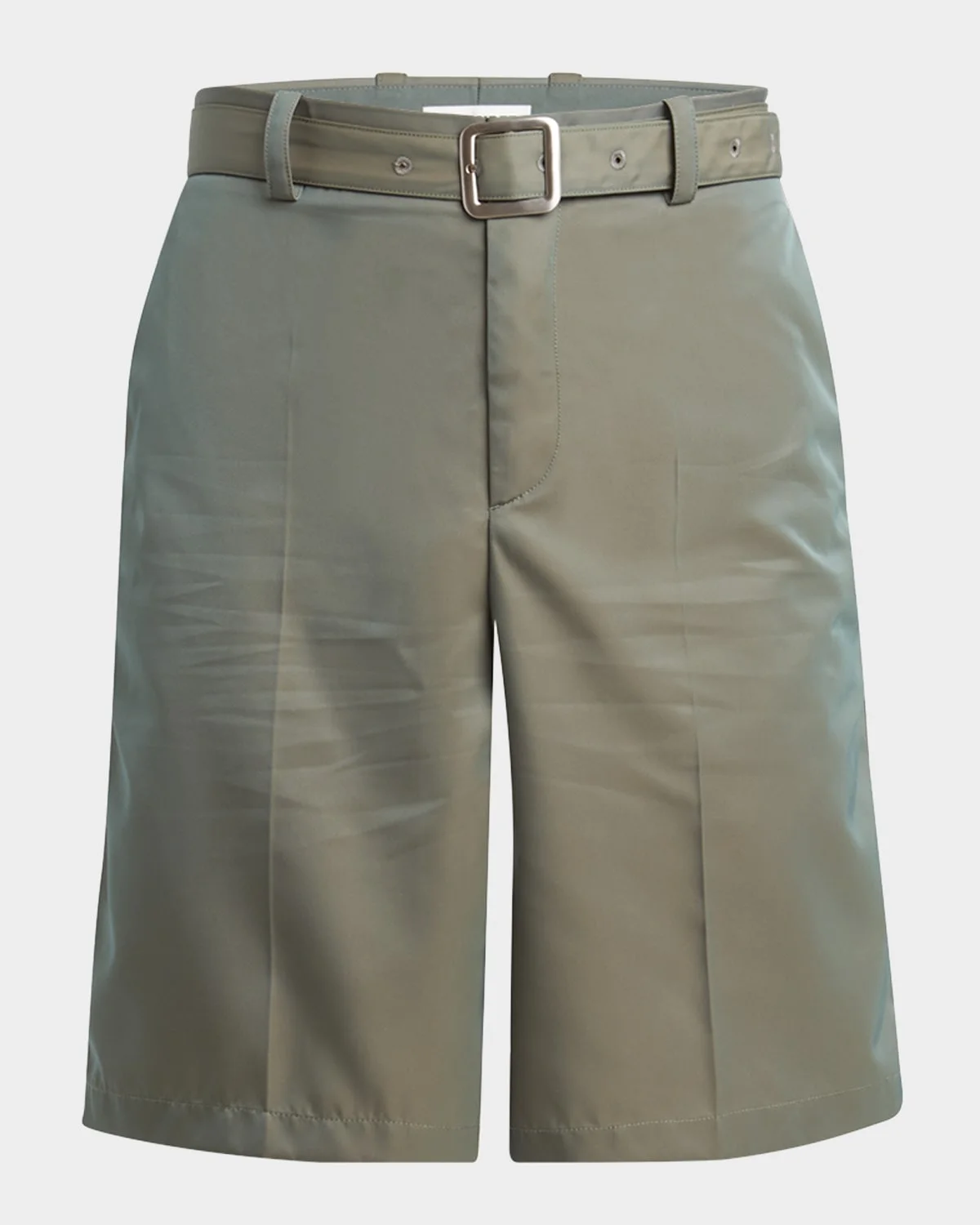 Men's Glaze Effect Self-Belt Shorts - 1