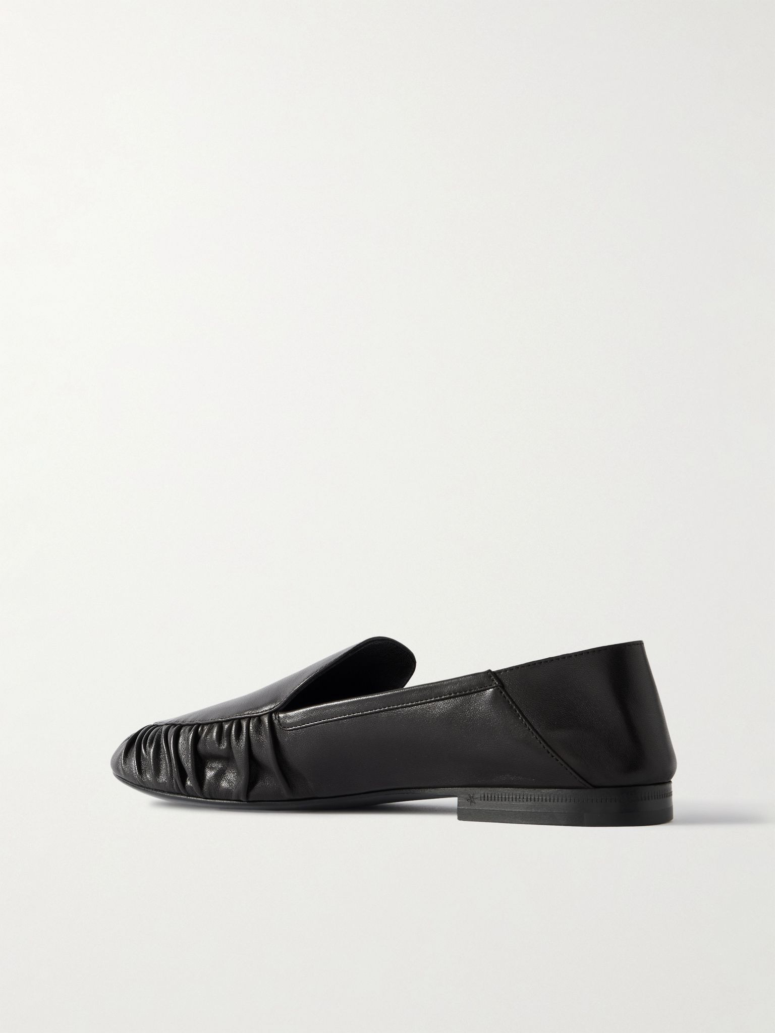 Alain collapsible-heel gathered leather loafers Dark brown - 3