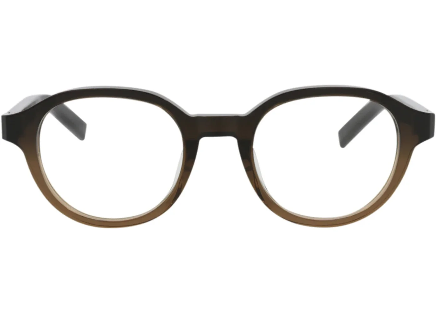 Berluti Round-Frame Acetate Optical Frames Brown Black Transparent (BL50020U-49-047) - 1