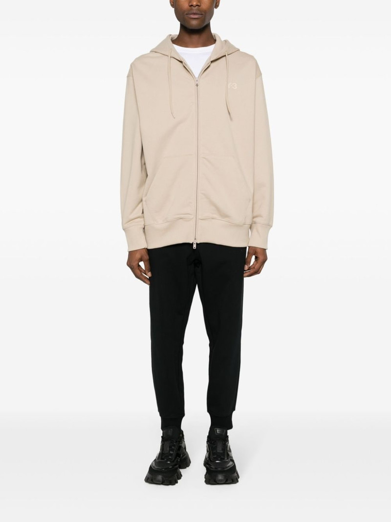 Y-3 logo-printed zipped hoodie outlook