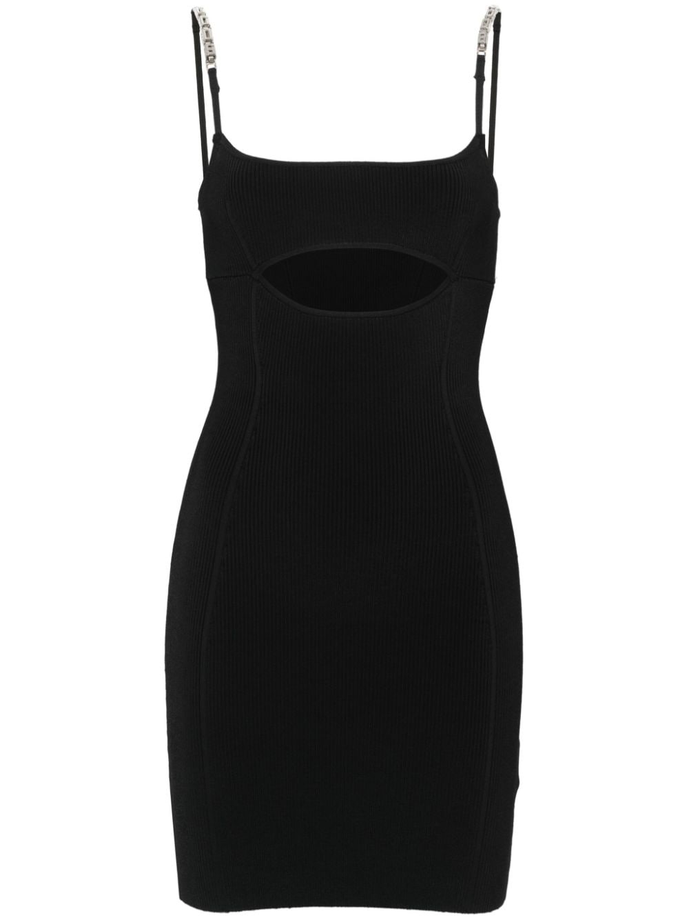 logo-lettering ribbed mini dress - 1