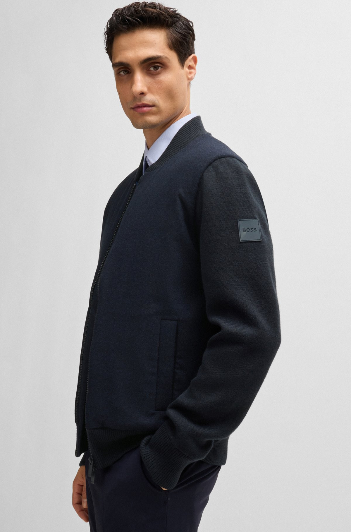 REGULAR-FIT ZIP-UP JACKET WITH PADDED FRONT PANEL - 6